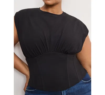Good American Women's Sleeveless Corset Top, Regular & Plus Size In Black