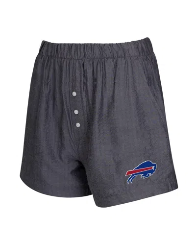 Concepts Sport Women's 2-pack Black Buffalo Bills Stripes And Solids Boxer Shorts Set In Multi