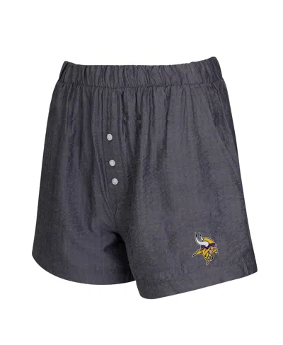 Concepts Sport Women's 2-pack Charcoal Detroit Lions Stripes And Solids Boxer Shorts Set In Multi