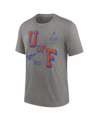 Jordan Men's Heather Gray Florida Gators Blitz Roll Call Tri-blend T-shirt In Gray