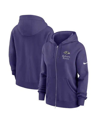 Nike Purple Baltimore Ravens Phoenix Rewind Full-zip Hoodie In Purple