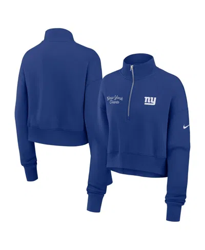 Nike Royal New York Giants Primetime Phoenix Half-zip Sweatshirt In Blue