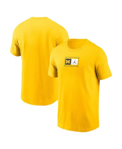 Jordan Men's Maize Michigan Wolverines Campus Logo Swoosh T-shirt In Yellow