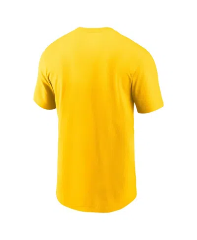 Jordan Men's Maize Michigan Wolverines Campus Logo Swoosh T-shirt In Yellow