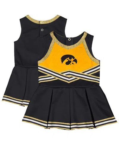 Colosseum Girls Baby Boys And Girls Black Iowa Hawkeyes Lollipop Park Cheer Dress In Black