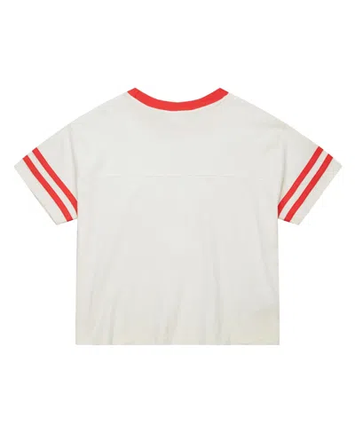 Mitchell & Ness Women's Cream New York Yankees Cooperstown Collection Cropped Yoke T-shirt In White