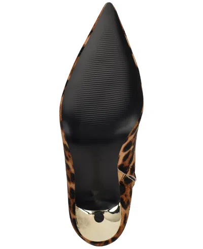 Nine West Gabria 5 Womens Calf Hair Pointed Toe Ankle Boots In Brown