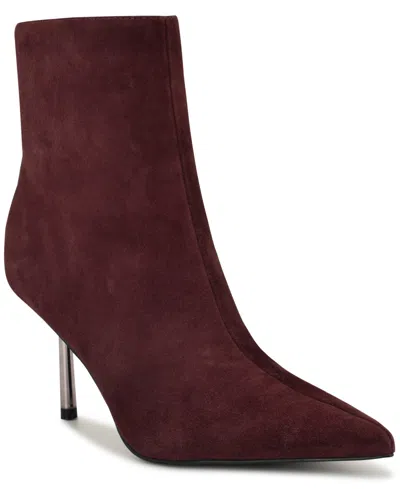 Nine West Narend Pointy Toe Bootie In Burgundy