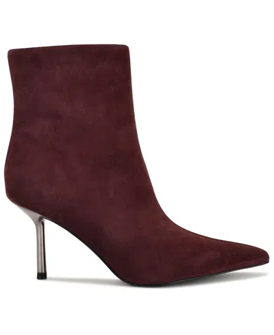 Nine West Narend Pointy Toe Bootie In Burgundy
