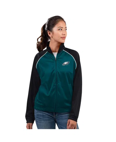 G-iii 4her By Carl Banks Women's Midnight Green Philadelphia Eagles Replay Full-zip Track Jacket In Green