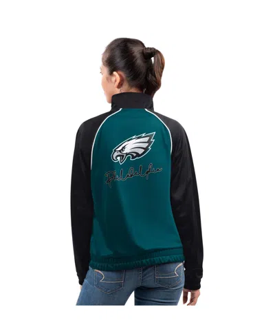 G-iii 4her By Carl Banks Women's Midnight Green Philadelphia Eagles Replay Full-zip Track Jacket In Green