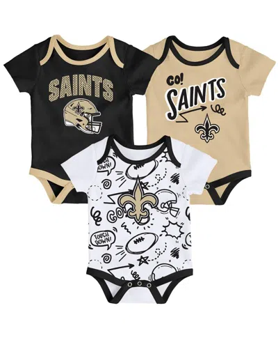 Outerstuff Infant 3-piece New Orleans Saints All Day Play Bodysuit Set In Multi