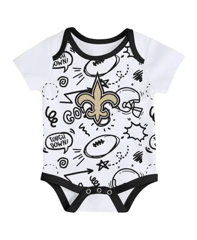 Outerstuff Infant 3-piece New Orleans Saints All Day Play Bodysuit Set In Multi
