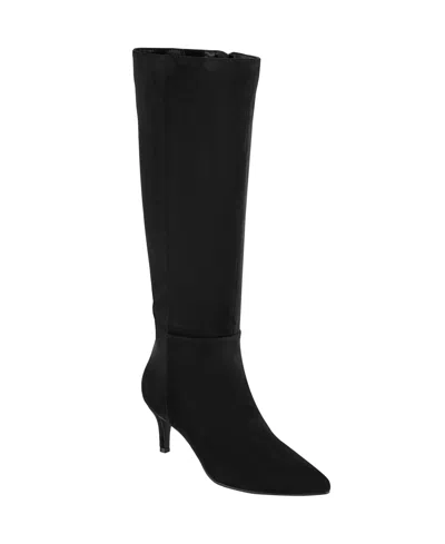 Marc Fisher Womens Glint Pointy Toe Tall Boots Regular Wide Calf In Black