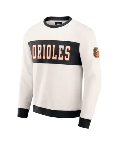 Fanatics Darius Rucker Collection By  Men's Cream Baltimore Orioles Color Block Crewneck Sweatshirt In White