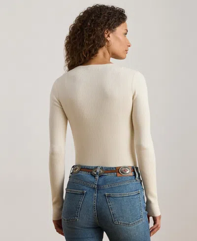 Ralph Lauren Petite Crew Neck Sweater In White