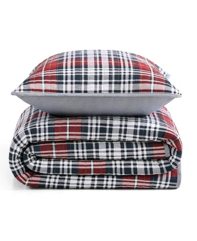 Tommy Hilfiger Collegiate Tartan Cotton Reversible 2-pc. Quilt Set, Twin In Red