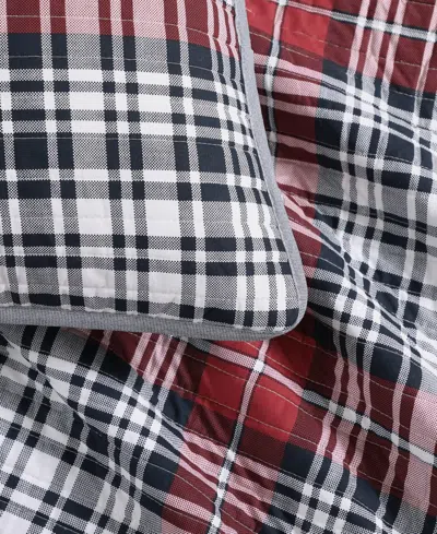 Tommy Hilfiger Collegiate Tartan Cotton Reversible 2-pc. Quilt Set, Twin In Red