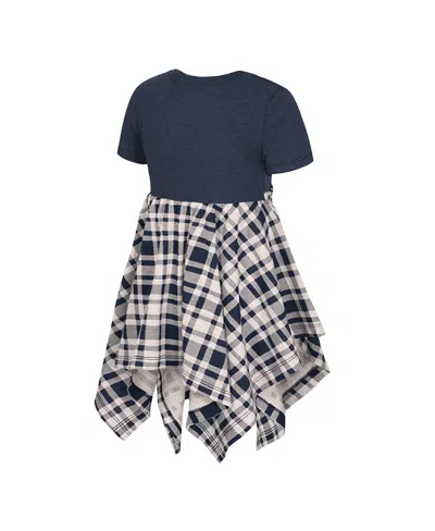 Colosseum Girls Toddler Navy Michigan Wolverines Marceline Plaid Dress In Blue