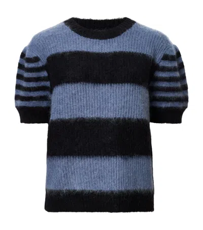 Allsaints Clem Striped Knitted T-shirt In Black