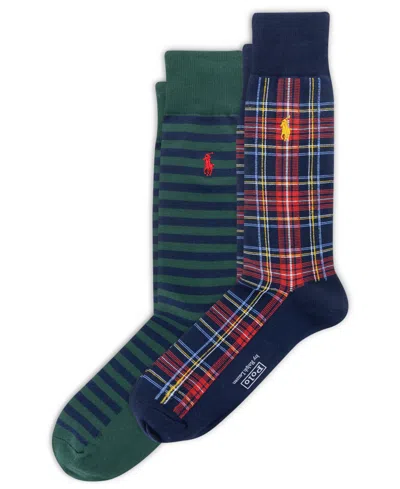 Polo Ralph Lauren Holiday Plaids Crew Socks, Pack Of 2 In Multi