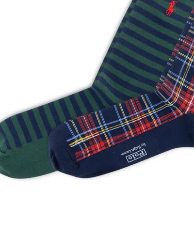 Polo Ralph Lauren Holiday Plaids Crew Socks, Pack Of 2 In Multi