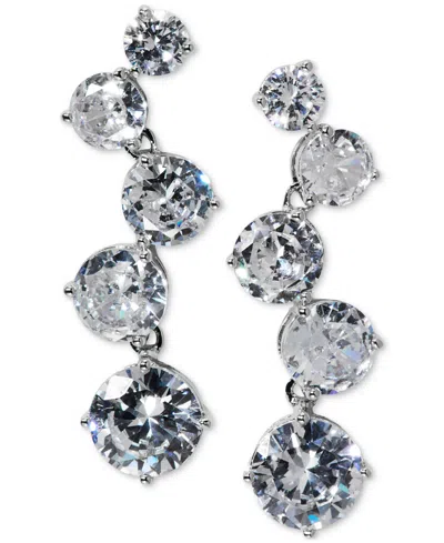 Eliot Danori Cubic Zirconia Drop Earrings In Silver