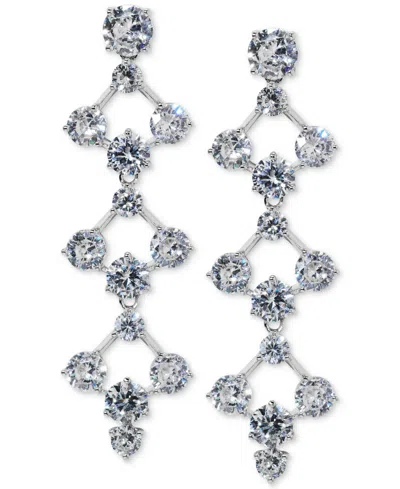Eliot Danori Cubic Zirconia Lacey Linear Drop Earrings In Silver