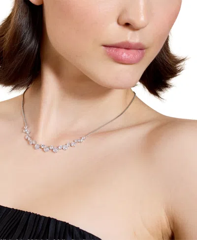 Eliot Danori Cubic Zirconia Statement Necklace, 15" + 3" Extender In Silver