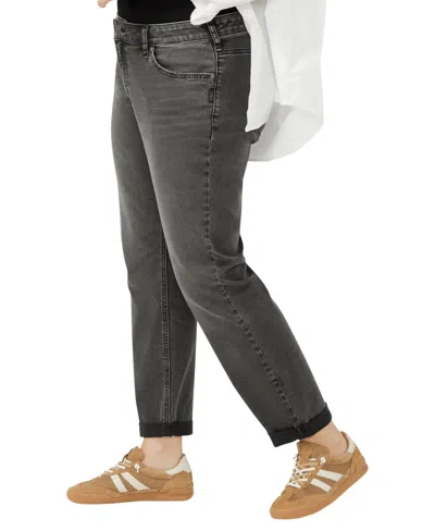 Silver Jeans Co. Plus Size Boyfriend Mid Rise Slim Leg Jeans In Gray