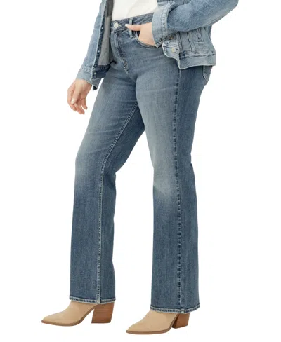 Silver Jeans Co. Plus Size Suki Mid Rise Curvy Fit Bootcut Jeans In Blue