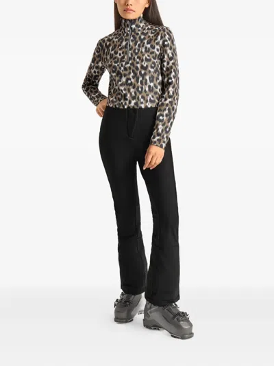 Fusalp Leopard-print High-neck Ski Top In Gray