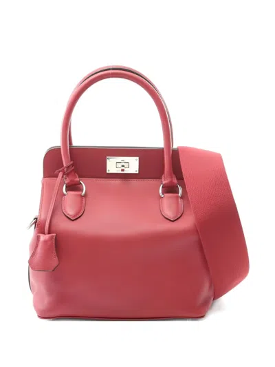 Pre-owned Hermes 2017 Toolbox 20 Handbag In Red