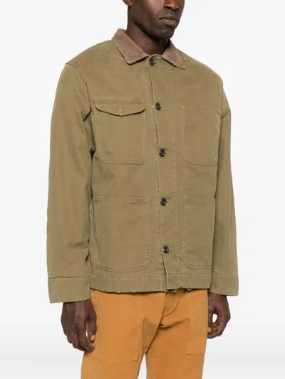 Chesapeake's Khaki Jacket With Contrasting Corduroy Collar In Brown