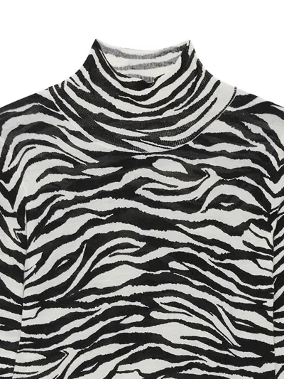 Maliparmi Zebra-print Mock-neck Top In Animal Print