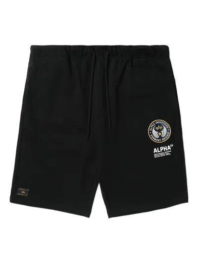 Alpha Industries Logo-embroidered Shorts In Black