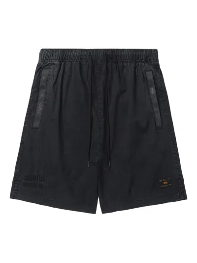 Alpha Industries Logo-patch Shorts In Black