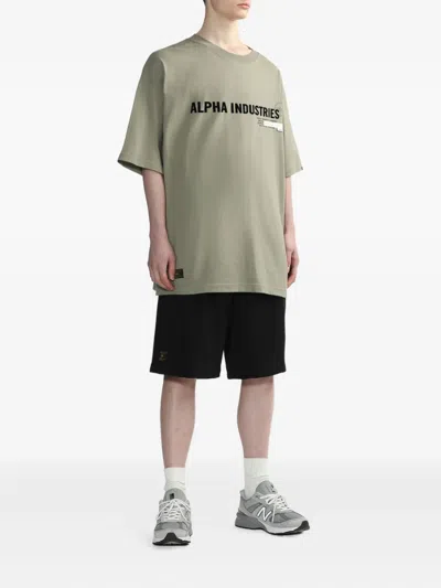 Alpha Industries Logo-embroidered Shorts In Black