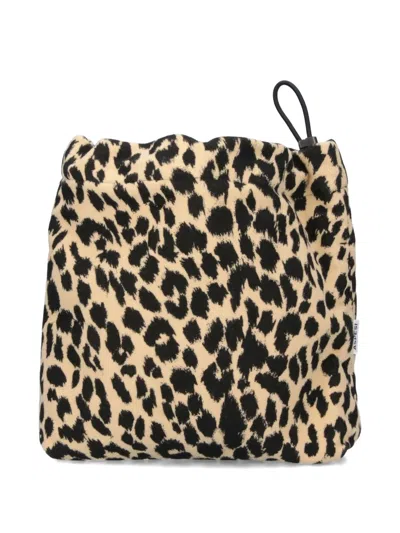 Aspesi Fustian Leopard-print Drawstring Shoulder Bag In Neutral