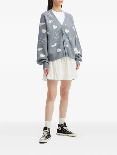 Chocoolate Button-up Cardigan In Gray