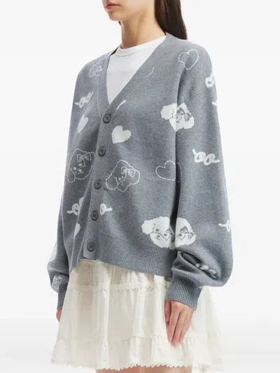 Chocoolate Button-up Cardigan In Gray