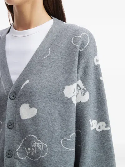 Chocoolate Button-up Cardigan In Gray