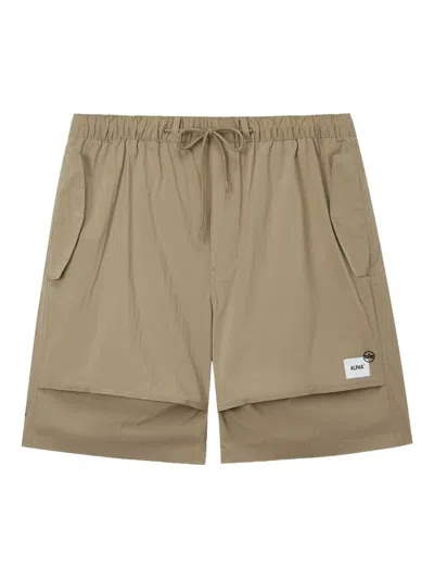Alpha Industries Logo-patch Shorts In Green