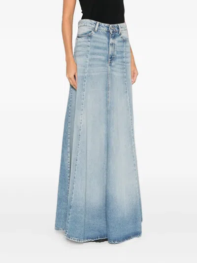 Icon Denim A-line Denim Maxi Skirt In Blue