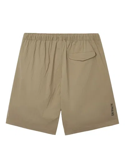 Alpha Industries Logo-patch Shorts In Green
