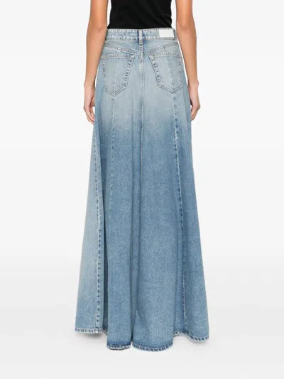 Icon Denim A-line Denim Maxi Skirt In Blue