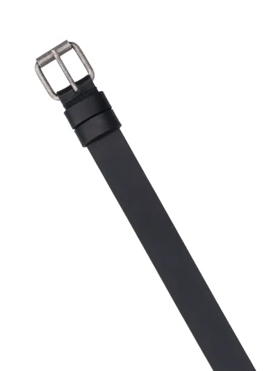 Aspesi Leather Belt In Black