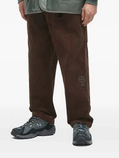 Alpha Industries Corduroy Pleated Trousers In Brown