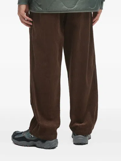 Alpha Industries Corduroy Pleated Trousers In Brown