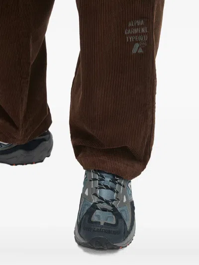 Alpha Industries Corduroy Pleated Trousers In Brown